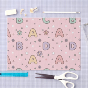 Pink Letters Teacher  School Pattern  Tissue Paper