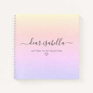 Pink Letters to My Daughter Keepsake Memory Notebook