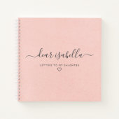 Pink Letters to My Daughter Keepsake Memory Notebook (Front)
