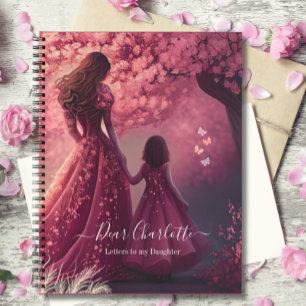 Pink Letters to my Daughter Memory Keepsake Custom Notebook