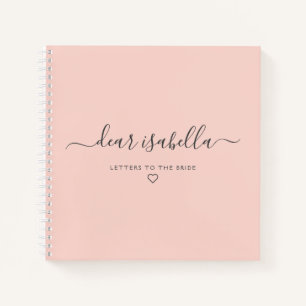 Pink Letters to the Bride Keepsake Memory Notebook