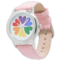 Pink LGBTQIA Rainbow Sunflower Flag Watch