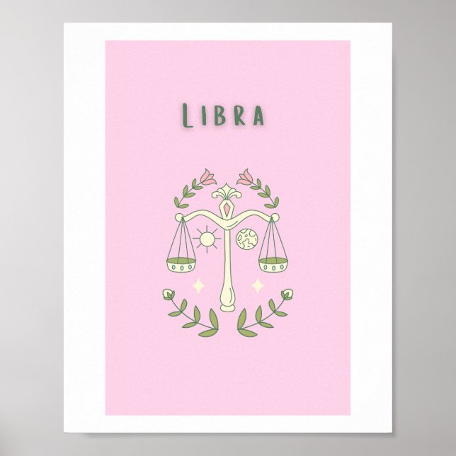 Pink Libra, zodiac, star sign  (Front)