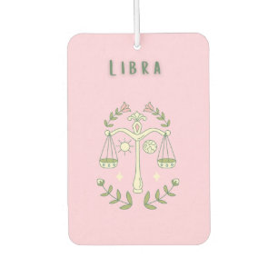 Pink Libra, zodiac, star sign Car Air Freshener