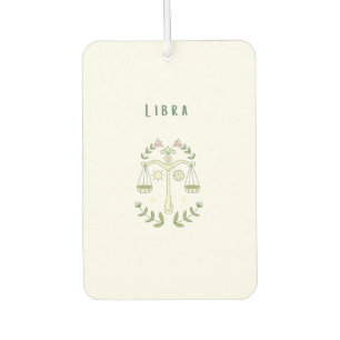 Pink Libra, zodiac, star sign Car Air Freshener