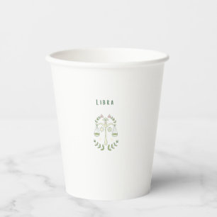 Pink Libra, zodiac, star sign Paper Cups