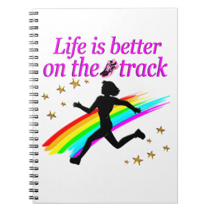 PINK LIFE IS BETTER ON THE TRACK DESIGN NOTEBOOK