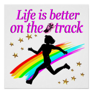 PINK LIFE IS BETTER ON THE TRACK DESIGN POSTER