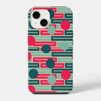 Pink, Light Blue, Teal Rectangles and Circles 