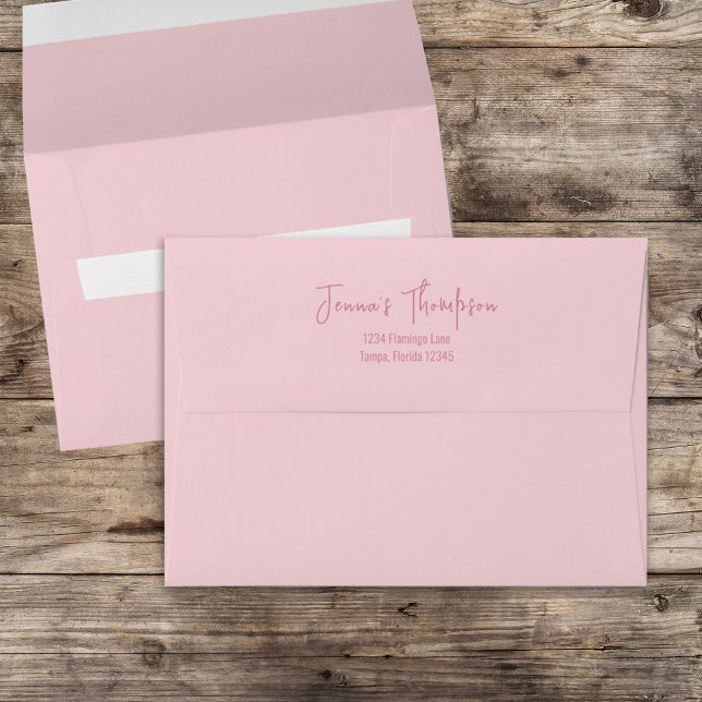 Pink Light Colourful Simple Return Address  Envelope (Creator Uploaded)