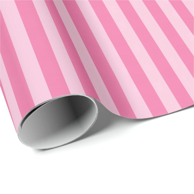 Pink & Light Pink Stripes Wrapping Paper (Roll Corner)