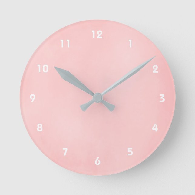 Pink Light Soft Texture Look Wall Clock (Front)