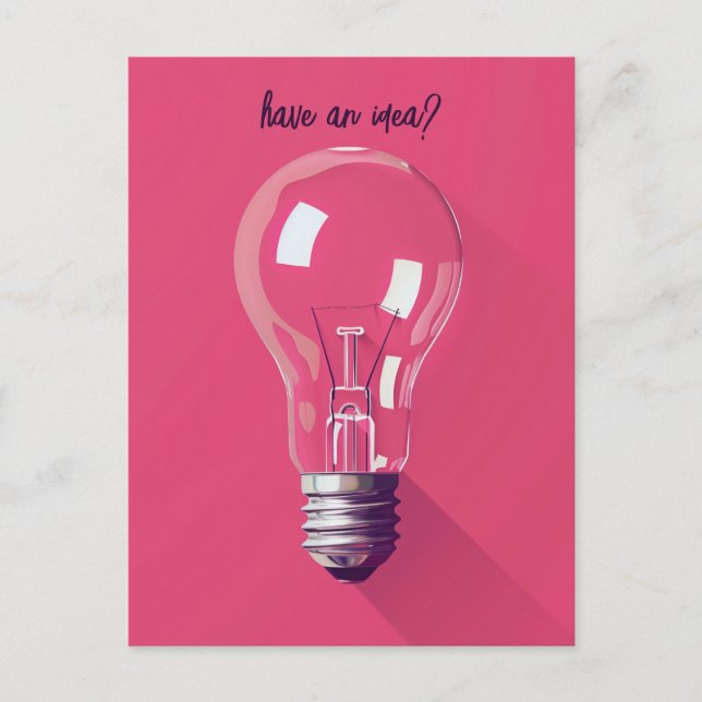 Pink Lightbulb Postcard (Front)