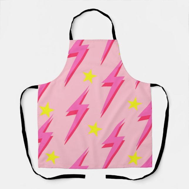 Pink Lightning Apron for Bold Kitchen Style (Front)