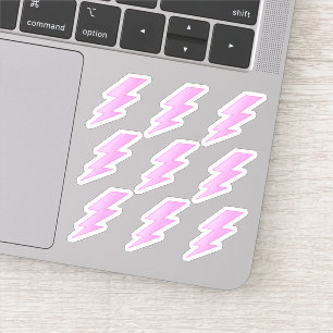 Pink Lightning Bolts - Preppy Stickers