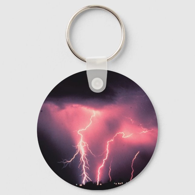 Pink lightning key ring (Front)