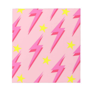 Pink Lightning Pattern Notepad for Writing