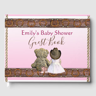 Pink Lil' Cowgirl Baby Shower Guest Book