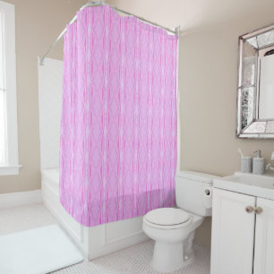 Pink Lilac and Magenta Diamond Geometric Pattern  Shower Curtain