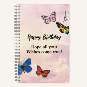 Pink Lilac Dreamy Ripped Butterfly Spiral Notebook