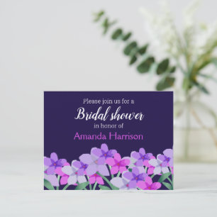 Pink lilac floral Bridal Shower  Invitation Postcard