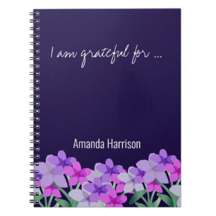Pink lilac floral Gratitude Journal Personalised