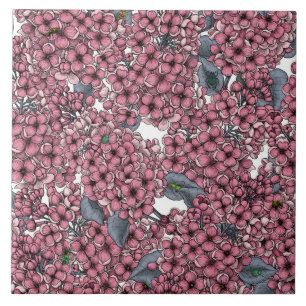 Pink Lilac garden Ceramic Tile