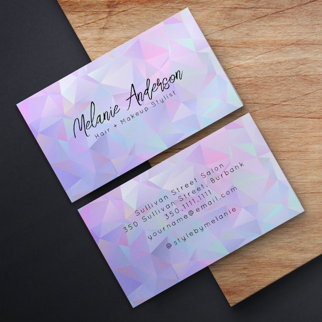Pink Lilac Geometric Crystal Business Card (Creator Uploaded)