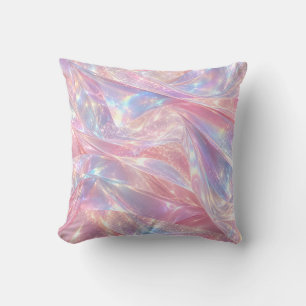 Pink Lilac Holographic Aurora Flow Cushion