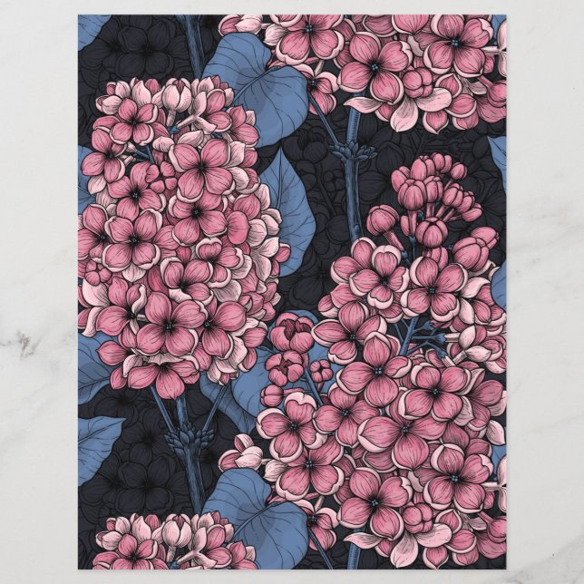 Pink lilac on dark blue (Front)