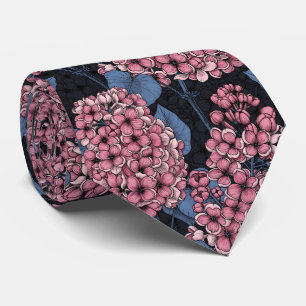 Pink lilac on dark blue tie