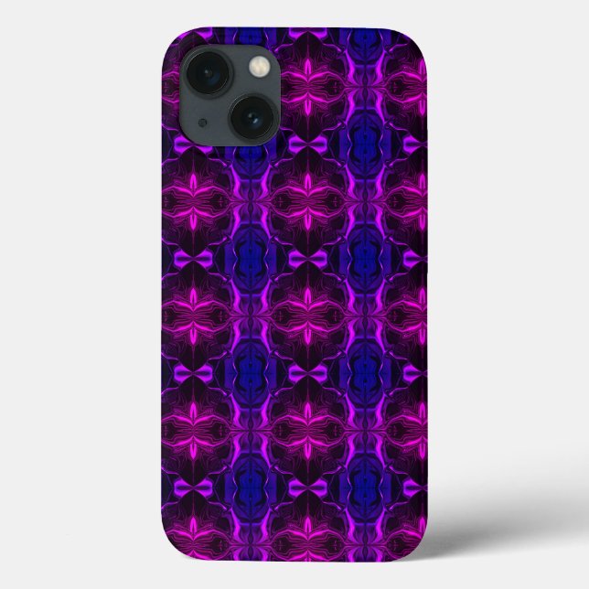  "Pink lilac strokes float" on blue background Case-Mate iPhone Case (Back)