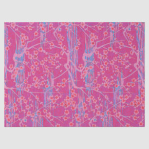 PINK LILAC TEAL SAKURA FLOWERS Japanese Floral Tissue Paper