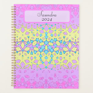 Pink, Lilac, Yellow and Sky Blue Geometric Planner