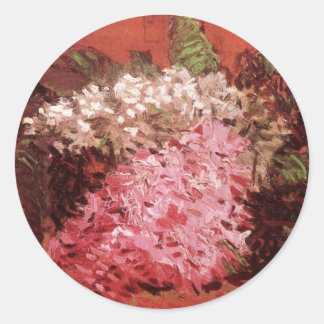 Pink Lilacs by Vincent van Gogh, Still Life Flower Classic Round Sticker