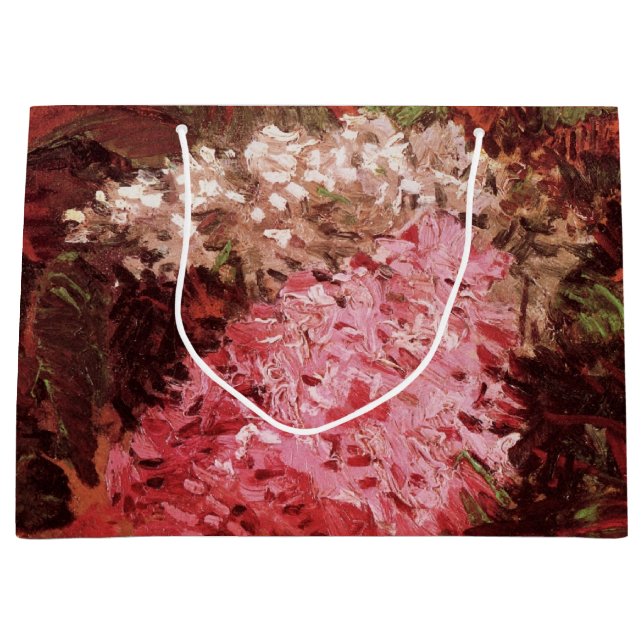 Pink Lilacs by Vincent van Gogh, Still Life Flower Large Gift Bag (Front)