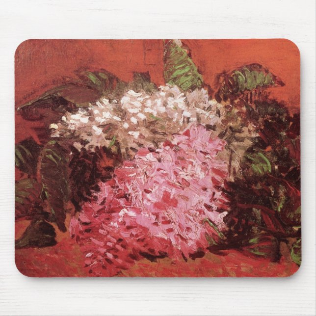 Pink Lilacs by Vincent van Gogh, Still Life Flower Mouse Pad (Front)