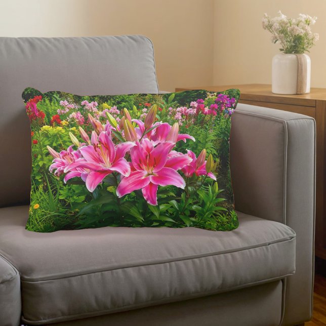 Pink Lilies Accent Pillow (Creator Uploaded)