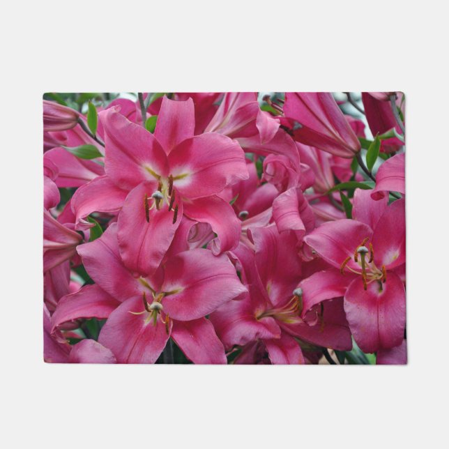 Pink lilies doormat (Front)