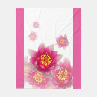 Pink Lilies Fleece Blanket