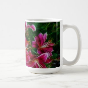 Pink Lilies Impressionist Floral Painting Art Coffee Mug