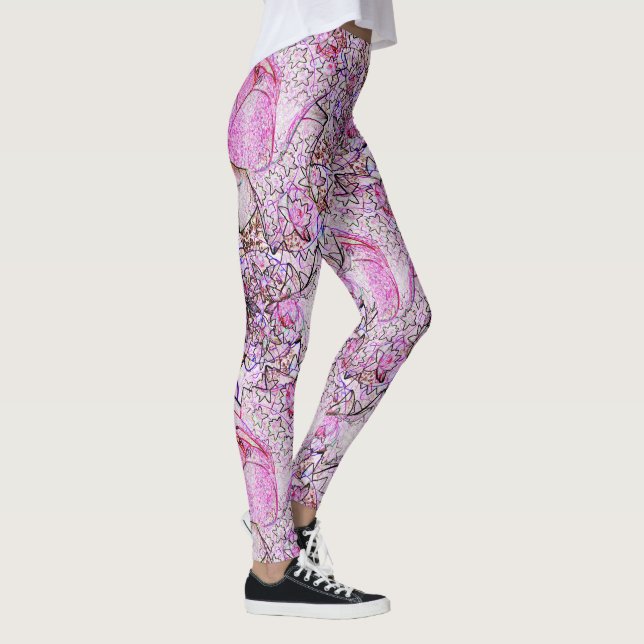 Pink Lilies...... Leggings (Right)