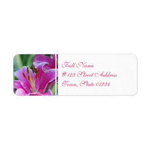 Pink Lilies Mailing Labels