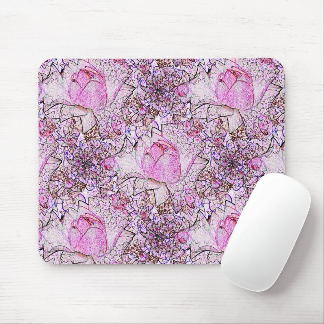 Pink Lilies....... Mouse Pad (With Mouse)