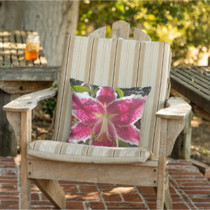 Pink lilies pink tropical flowers pink floral cushion