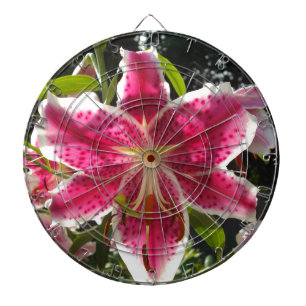 Pink lilies pink tropical flowers pink floral dartboard