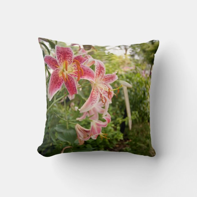 Pink Lillies Cushion (Front)