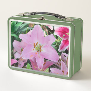 Pink Lilly Flower Sweet smelling  Metal Lunch Box