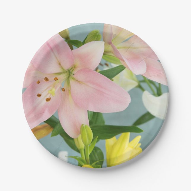 Pink Lily 7” Paper Plate (Front)