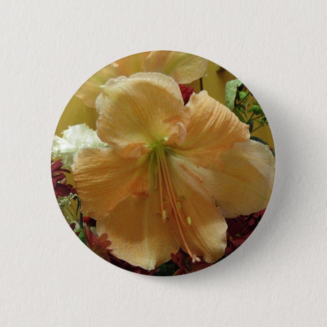 Pink Lily Bouquet Button (Front)